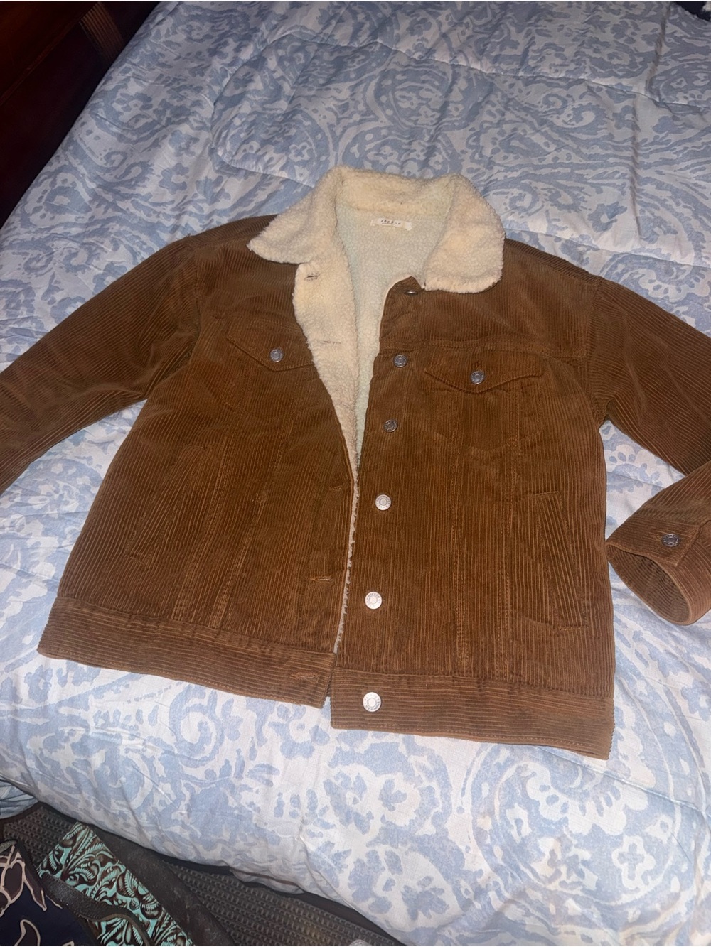 PacSun Brown Corduroy Sherpa-Lined Jacket